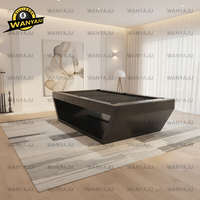 Table de billard de luxe américaine en chêne massif pour 8 joueurs, personnalisable, avec coussin en ardoise, poches en cuir véritable et tissu en laine de haute qualité