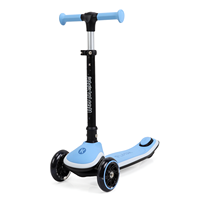Trottinette pliable pour enfants avec roues lumineuses et guidon et plateau, réglable en hauteur sur 4 niveaux