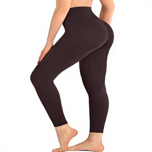 Leggings modernes à taille haute, en tissu extensible en polyester, respirant, doux, coupe athlétique ajustée, pour le yoga, la gym, l'entraînement et la course à pied - Product Image 1