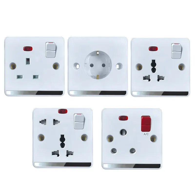 Irak British Standard 1 Gang Double Pole Switch Factory Supply 220V 16A Electric Light Wall Sockets Switch