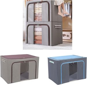 Caja de Almacenamiento Plegable de Tela Lavable Personalizada al por Mayor con 2 Ventanas para Organizar el Armario del Dormitorio - Product Image 2