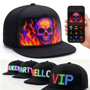 Casquettes de baseball LED lumineuses, casquette LED programmable, chapeau à écran LED, chapeau LED avec message personnalisé Bluetooth - Product Image 1