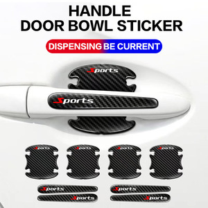 8 pz/set in fibra di carbonio per auto <span class=keywords><strong>maniglia</strong></span> di protezione antigraffio adesivi protettivi per auto accessori di arredamento - Product Image 2