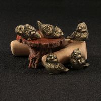 Ornement en laiton en forme d'oiseau, objet porte-bonheur ludique pour les savants, décoration de table à thé, entrée ou bureau, finition bronze vieilli, Chine