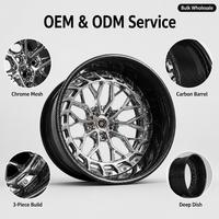 Jantes en alliage forgé 3 pièces en fibre de carbone chromée, design Deep Dish, vente en gros directe usine OEM ODM, 5x112, personnalisées 19 20 21 22 pouces
