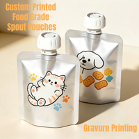 Bolsa de Plástico PE con Boquilla Vertical Personalizada de Fábrica, 50ml 100ml, para Envasado de Alimentos para Animales, Impresión por Grabado