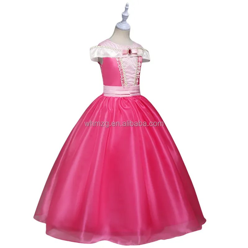 OEM Robe de soirée sans manches de haute qualité pour filles Jupe de soirée de mariage rose uni Merveilleuse princesse féerique Costumes d'Halloween pour enfants