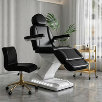 Lit de massage électrique à 4 moteurs pour SPA facial, chaise de beauté moderne pour salon de traitement avec lumière LED intégrée
