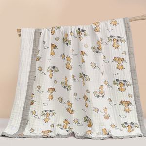 Fabrication de couvertures en coton biologique pour bébé avec impression personnalisée, couvertures pour bébé, emmaillotement pour bébé - Product Image 5