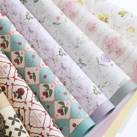 Papier d'emballage floral épais de luxe pour la Saint-Valentin, vente en gros, nouveau style coréen pour bouquets de fleurs