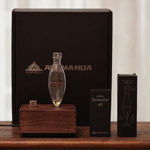 本物の木とガラスを使用した電気式アロマオイルディフューザー、エッセンシャルオイル、アロマセラピー、加湿器、1年間保証、超音波式、低騒音、家庭用 - Product Image 6