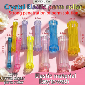 厂家直销水晶弹性烫发滚筒透明弹性塑料材质家居发廊 - Product Image 3
