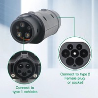 Nouvel adaptateur de charge pour véhicule électrique en thermoplastique de type 2 à type 1, 16A/32A, prise standard 380V pour voitures électriques