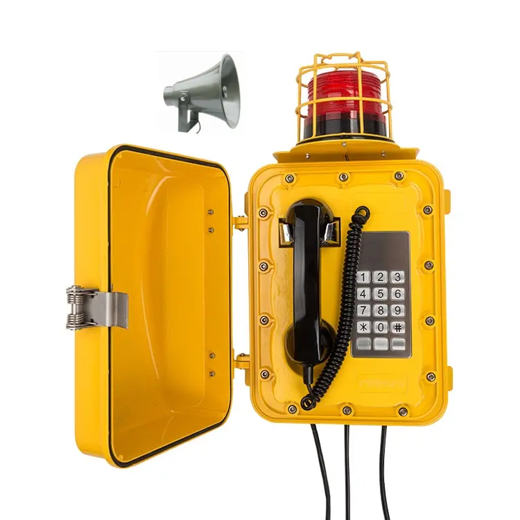 IP PBX Business Industrial Weatherproof Telephone with Loudspeaker and Warning Light