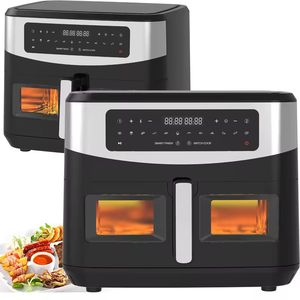 Freidora de Aire Doble de Acero Inoxidable de 10L con Pantalla Táctil LED, Sin Aceite, con Ventana Visible, Opción de Freidora de Aire Doble de Acero Inoxidable - Product Image 1