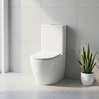 Inodoro Moderno de Dos Piezas con Un Solo Orificio, Bidé, Descarga por Gravedad, Cerámica, Drenaje P-trap para Uso en Baños de Hoteles, Escuelas y Villas