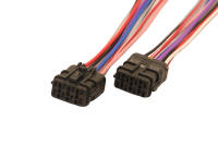 Faisceau de câbles pour connecteur électrique automobile 8 broches, disponible comme câble adaptateur personnalisé.