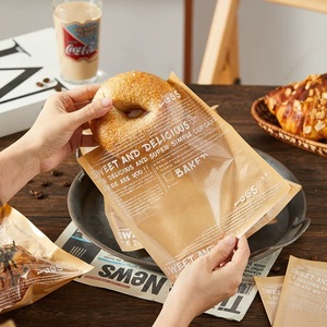Borsa da imballaggio per Croissant in carta Kraft per imballaggio alimentare sacchetto di plastica trasparente termosaldatura per finestra - Product Image 3