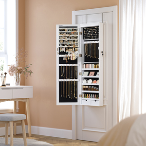 <span class=keywords><strong>Armoire</strong></span> <span class=keywords><strong>à</strong></span> <span class=keywords><strong>bijoux</strong></span> <span class=keywords><strong>SONGMICS</strong></span> blanche avec miroir, verrouillable, 6 LED, réglable, <span class=keywords><strong>à</strong></span> fixer au mur - Product Image 3