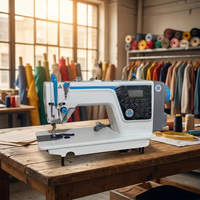 Machine à coudre industrielle à point noué, programmable, à une aiguille, avec technologie de moteur pas à pas pour l'habillement