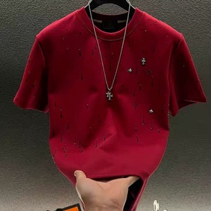 Áo thun nam chất liệu <span class=keywords><strong>polyester</strong></span> cổ tròn, in đá, họa tiết trơn, dệt trơn, áo thun trơn không in - Product Image 3