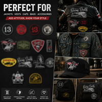 Patchs brodés thermocollants, numéros et symboles de course moto, patchs personnalisés pour vestes, gilets et sacs