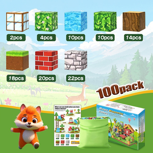 Modèle de jouet éducatif pour enfants Mini cubes de construction magnétiques assemblage d'aimant carré ensemble de blocs en plastique pour enfants ensembles emballés - Product Image 5