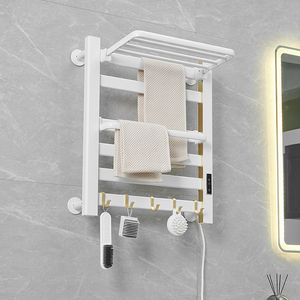 Điện sưởi ấm khăn giá treo tường điều khiển nhiệt độ phong cách Bắc Âu thang máy sấy nước nóng khăn đường sắt với kỹ thuật số hẹn giờ - Product Image 3