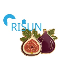 Broche en émail personnalisée en gros, motif figues et fruits, épinglette en métal, plante subtropicale, grenade, kiwi, figue, badge <span class=keywords><strong>de</strong></span> revers en émail - Product Image 3