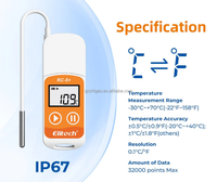 Registrador de Temperatura PDF Personalizable, 32000 Puntos, Registrador de Datos Digital, Interfaz de Comunicación USB, Material ABS, Soporte OEM y ODM