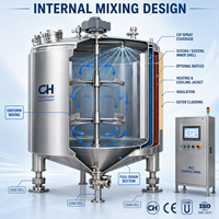 Cuve de mélange en acier inoxydable de qualité alimentaire avec cellule de pesage, système de chauffage, de refroidissement et de CIP