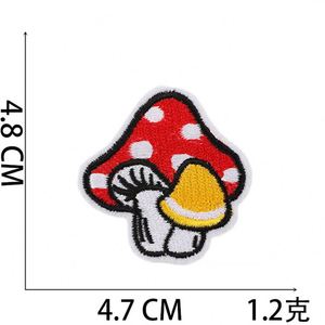 Patch thermocollant en polyester non tissé brodé en chenille motif champignon de dessin animé pour vêtements, chapeaux, textiles de maison - Badge AliExpress - Product Image 3