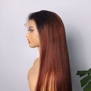 Peluca frontal transparente HD 250% 13x6, lisa, sin pegamento, pre-arrancada, cabello humano virgen vietnamita natural, con reflejos 613 - Product Image 1