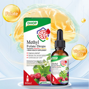 Thực phẩm bổ sung vitamin dạng lỏng DHOP với Methyl Folate & <span class=keywords><strong>B12</strong></span>, hương vị quả mọng tự nhiên và 120 khẩu phần - Product Image 2