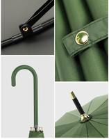 Parapluie à long manche 16 baleines, recouvert de cuir, coupe-vent, imperméable, droit, pour femmes d'affaires, vente en gros, usine chinoise