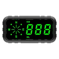 KINGNEED - C3010 Car GPS Pulsar Universal Digital LCD HUD Head Up Reflector Display Gear 12V Speedometers Mph with Compass