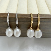 Parure de bijoux classique en perles d'eau douce en forme de riz, plaqué or, argent 925, boucles d'oreilles et collier, cadeau de mariée, parures de bijoux unisexe de qualité supérieure