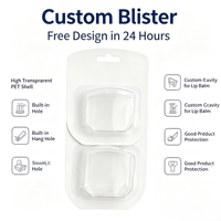 Emballage en blister personnalisé, petite boîte ronde en plastique pour cosmétiques, étui vide pour poudre libre et conteneur compact pour poudre pressée