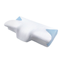 Oreiller orthopédique en mousse à mémoire de forme déchiquetée à rebond lent, forme papillon, pour le soutien du cou et le soulagement de la pression, avec housse amovible, écologique, pour un sommeil réparateur
