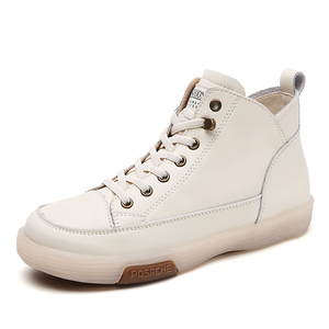 Nuevos zapatos gruesos de cuero de vaca Real personalizados con logotipo Marca Aumento de altura para mujeres Cordones Plataforma interior <span class=keywords><strong>Zapatillas</strong></span> de deporte para niñas - Product Image 1