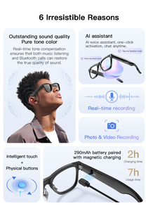 M02C AI smart <b>glasses</b> remote control photo-taking 1080p video recording BT call voice assistant smart sunglasses for unisex - Product Image 4