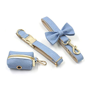 مجموعة عربة ومقود عالية الجودة إكسسوارات تدريب الكلاب الياقات الفاخرة للحيوانات الأليفة شخصية ذهبية ، - Product Image 4