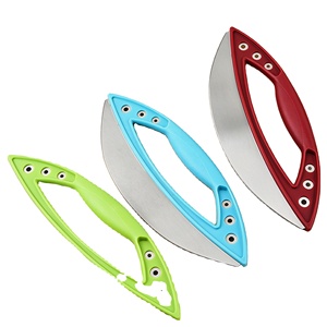 Stainless Steel Foldable Disposable Semi-Circle Pizza Cutter Large Multipurpose Slicing Knife Kitchen Tool - Product Image 1