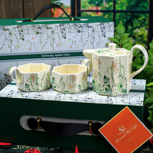 Ensemble de tasses à café rétro style peinture à l'huile, fabriqué en Chine - Product Image 2