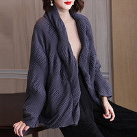 Haut de gamme Miyake plissé femmes costume vestes mince bouton épais tenue décontractée manteaux mode Blazer