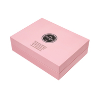 Caja de Regalo Rígida Bicolor Rosa Borgoña con Logotipo Personalizado, Tapa con Panel de Ventana, para Joyería, Bodas, Cosméticos