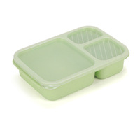 Boîte à lunch bento pour enfants, marque privée, anti-fuite, sans BPA, chauffable, 3 compartiments, matériau alimentaire, couvercle en plastique, grande capacité
