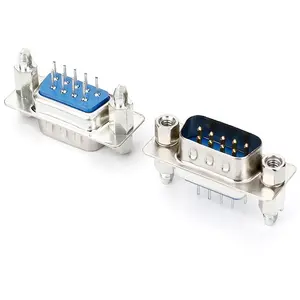 PCB için 4-40 # somun DB 9 fiş ile D-SUB 9Pin erkek konnektör db9 fiş V/T tipi konnektör