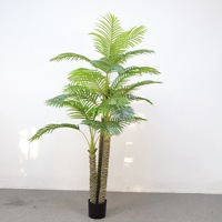 Künstliche Mehrstamm-Kokospalme für Innen- und Außendekoration, Tropischer Kunstbaum, Bonsai-Ornament, Großformatige Simulierte Grüne PE-Pflanze