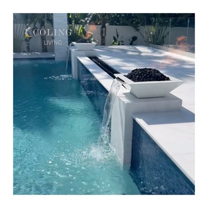COLB002 Garden Corten Steel Gas Fire Pit Fuente de <span class=keywords><strong>agua</strong></span> y Pool Bowl Fire and Water Bowl para uso en piscina - Product Image 1